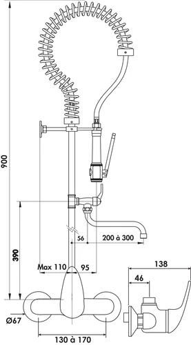 Mitigeur Mural Grande Cuisine 2 Mitigeur Mural Grande Cuisine – Image 2