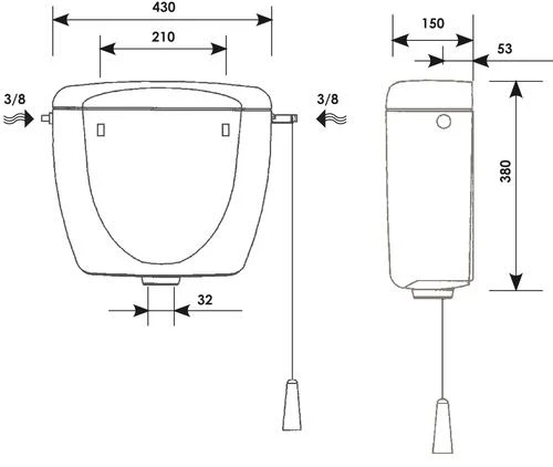 Réservoir De Chasse Haut Primo 08 - SIAMP 2 Réservoir De Chasse Haut Primo 08 - SIAMP – Image 2