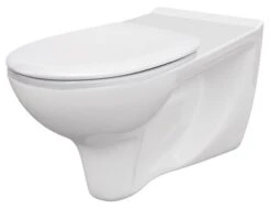 Cuvette Suspendue Rallongée Sans Bride Avec Abattant Résine Thermodur - ROLF