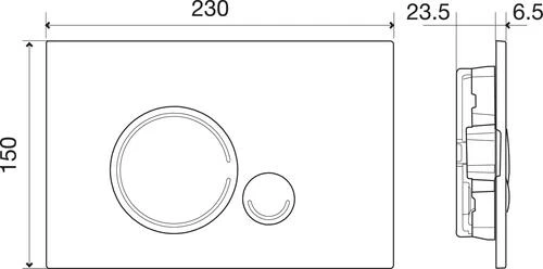 Plaque De Commande 3/6 Litres Ronde Chromée - ROLF 2 Plaque De Commande 3/6 Litres Ronde Chromée - ROLF – Image 2