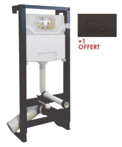 Bâti-support WC Universel Autoportant 3/6 Litres + Plaque De Commande Noire OFFERTE - ROLF