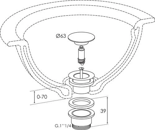 Bonde De Lavabo Clic Clac Laiton - NICOLL 2 Bonde De Lavabo Clic Clac Laiton - NICOLL – Image 2