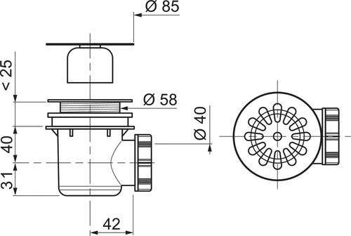 Bonde De Douche Horizontale ø60 - WIRQUIN 2 Bonde De Douche Horizontale ø60 - WIRQUIN – Image 2