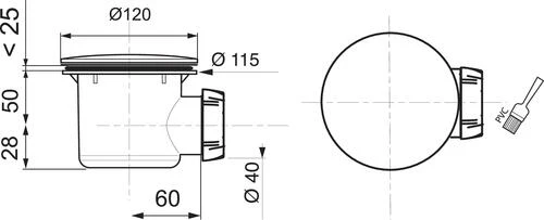 Bonde De Douche Horizontale Universelle Grand Débit ø90 - ROLF 2 Bonde De Douche Horizontale Universelle Grand Débit ø90 - ROLF – Image 2