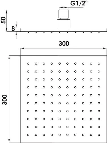 Pomme De Tête Carrée Extra-plate 300x300mm Noir Mat 3 Pomme De Tête Carrée Extra-plate 300x300mm Noir Mat – Image 3