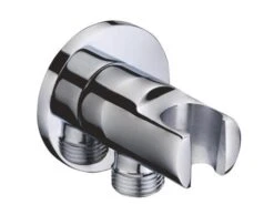 Support Mural Rond Laiton à Encastrer Chromé