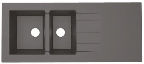 Évier à Poser Résine De Synthèse 140cm 2 Cuves Noir Paillette 1 Évier à Poser Résine De Synthèse 140cm 2 Cuves Noir Paillette