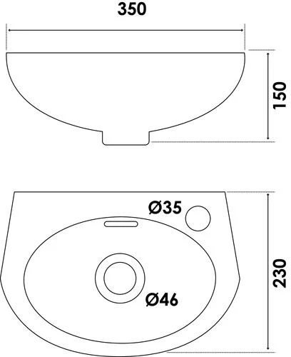 Lave-mains De Face 35 X 23 X 15,5 Cm 2 Lave-mains De Face 35 X 23 X 15,5 Cm â Image 2