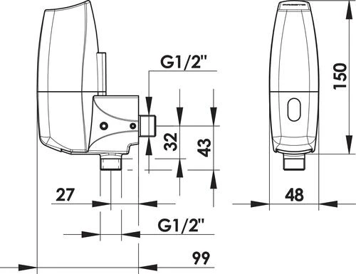 Robinet D'urinoir électronique Sensao 8400N Pour Alimentation équerre - Presto 2 Robinet D'urinoir électronique Sensao 8400N Pour Alimentation équerre - Presto – Image 2