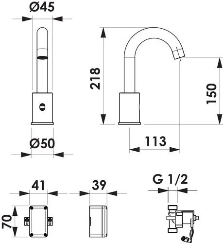 Robinet De Lavabo électronique Infra-rouge Bec Haut - ROLF 2 Robinet De Lavabo électronique Infra-rouge Bec Haut - ROLF – Image 2