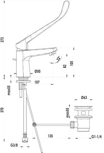 Mitigeur De Lavabo Ev'O à Levier Médical - ROLF 2 Mitigeur De Lavabo Ev'O à Levier Médical - ROLF – Image 2