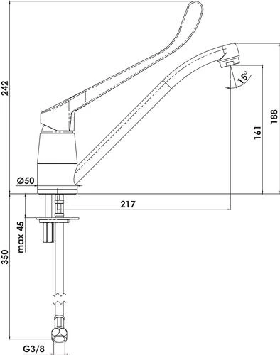 Mitigeur D'évier Avec Levier Médical Ev'O - ROLF 2 Mitigeur D'évier Avec Levier Médical Ev'O - ROLF – Image 2