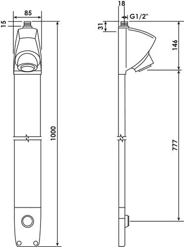 Panneau De Douche Temporise Slim - ROLF 2 Panneau De Douche Temporise Slim - ROLF – Image 2