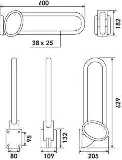 Barre D'appui Relevable Arsis Gris - PELLET 5 Barre D'appui Relevable Arsis Gris - PELLET -Salle De Bain Fournitures 504013029 3