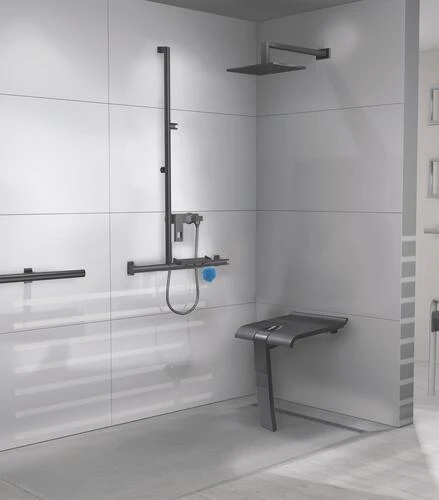 Barre De Douche En T Ou En L Gris Anthracite - PELLET 2 Barre De Douche En T Ou En L Gris Anthracite - PELLET â Image 2