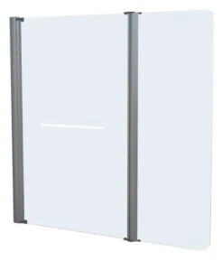 Pare-baignoire 2 Volets 140x120cm Verre Trempe Dépoli - ELMER