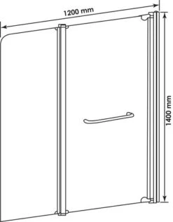 Pare-baignoire 2 Volets 140x120cm Verre Trempe Dépoli - ELMER -Salle De Bain Fournitures 505925 3