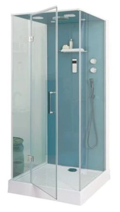 Cabine De Douche Accès De Face 90x100cm Avec Toit Haut Parleur - ELMER