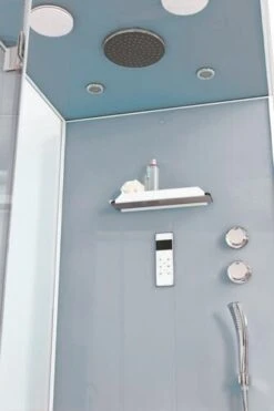 Cabine De Douche Accès De Face 90x100cm Avec Toit Haut Parleur - ELMER -Salle De Bain Fournitures 509216 4