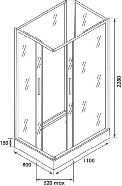 Cabine De Douche Accès D'angle 80x110mm ILDA - ELMER 7 Cabine De Douche Accès D'angle 80x110mm ILDA - ELMER -Salle De Bain Fournitures 509480 3