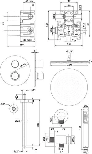 Pack Thermostatique De Douche à Encastrer Ori'O - ROLF 2 Pack Thermostatique De Douche à Encastrer Ori'O - ROLF – Image 2