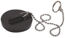 Bouchon PVC Noir Avec Chaînette Triangle ø47/52