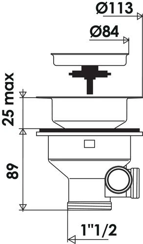 Bonde à Panier Manuel Pour évier Grès, Inox, Synthèse ø90 2 Bonde à Panier Manuel Pour évier Grès, Inox, Synthèse ø90 – Image 2
