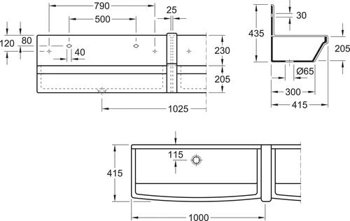 Lavabo Collectif 100x41,5cm 3 Lavabo Collectif 100x41,5cm – Image 3