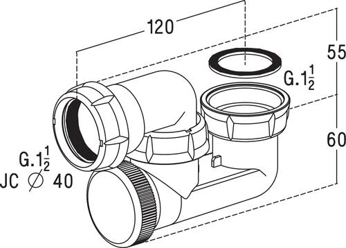 Siphon De Baignoire Plastique Blanc Avec Bouchon De Visite - NICOLL 2 Siphon De Baignoire Plastique Blanc Avec Bouchon De Visite - NICOLL – Image 2
