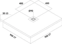 Receveur De Douche Résine De Synthèse Mina Gris Anthracite 90x90 - ELMER -Salle De Bain Fournitures 800063 3