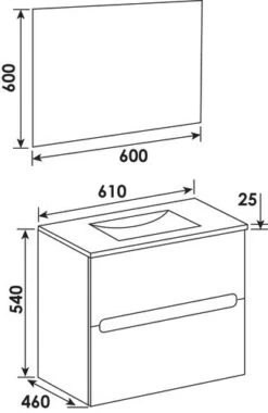 Meuble DELHI à Suspendre 60cm - BATHROOM THERAPY -Salle De Bain Fournitures 800222 3