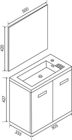 Meuble Lave-mains De Face Anthracite Goia - BATHROOM THERAPY -Salle De Bain Fournitures 800279 3