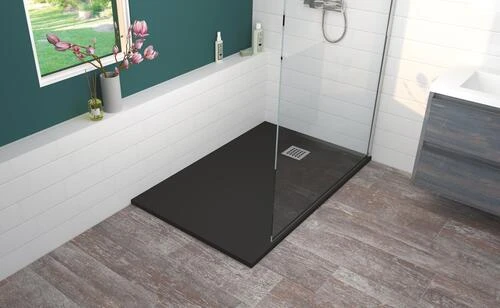Receveur De Douche Résine De Synthèse Mina Gris Anthracite 90x140 - ELMER 2 Receveur De Douche Résine De Synthèse Mina Gris Anthracite 90x140 - ELMER – Image 2