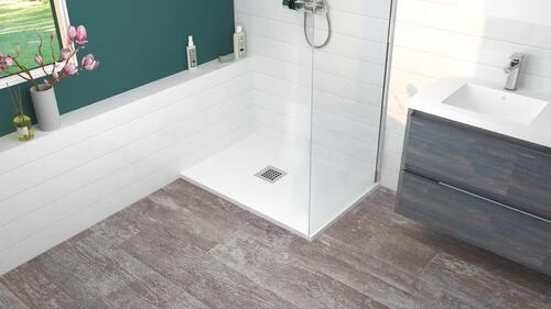 Receveur De Douche Résine De Synthèse Mina Blanc 70x100 - ELMER 2 Receveur De Douche Résine De Synthèse Mina Blanc 70x100 - ELMER – Image 2