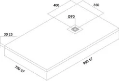 Receveur De Douche Résine De Synthèse Mina Gris Anthracite 70x90 - ELMER 6 Receveur De Douche Résine De Synthèse Mina Gris Anthracite 70x90 - ELMER -Salle De Bain Fournitures 819070 3