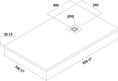 Receveur De Douche Résine De Synthèse Mina Gris Anthracite 70x90 - ELMER 3 Receveur De Douche Résine De Synthèse Mina Gris Anthracite 70x90 - ELMER – Image 3