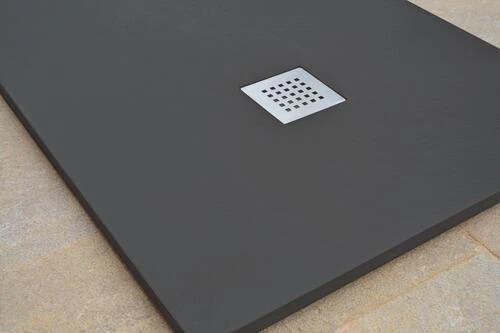 Receveur De Douche Résine De Synthèse Mina Gris Anthracite 70x90 - ELMER 4 Receveur De Douche Résine De Synthèse Mina Gris Anthracite 70x90 - ELMER – Image 4