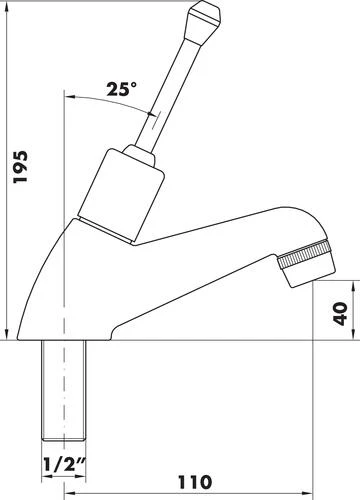 Robinet De Lavabo Temporise Chromé à Levier Médical - ROLF 2 Robinet De Lavabo Temporise Chromé à Levier Médical - ROLF – Image 2