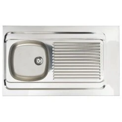 Évier à Poser Inox Toile 120 Cm Cuves Soudees