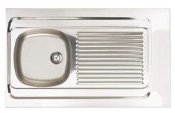 Évier à Poser Inox Lisse 100 Cm Cuve Soudée