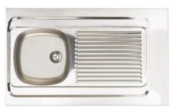 Évier à Poser Inox Lisse 120 Cm Cuve Soudée