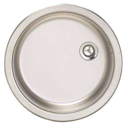 Évier à Encastrer Inox Satine Rond 45 Cm 1 Évier à Encastrer Inox Satine Rond 45 Cm
