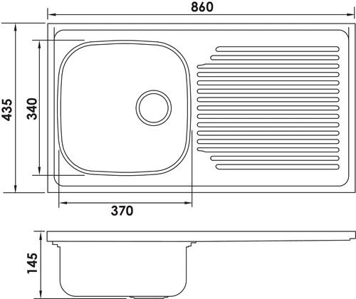 Évier à Encastrer Inox Lisse 86 Cm 1 Cuve 2 Évier à Encastrer Inox Lisse 86 Cm 1 Cuve – Image 2