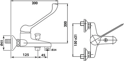 Mitigeur Bain-douche Chromé à Levier Médical - ROLF 2 Mitigeur Bain-douche Chromé à Levier Médical - ROLF – Image 2