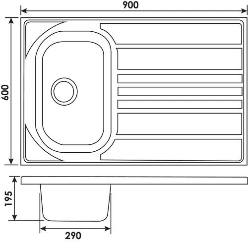 Évier à Poser Résine De Synthèse 90cm 1 Cuve 2 Évier à Poser Résine De Synthèse 90cm 1 Cuve – Image 2