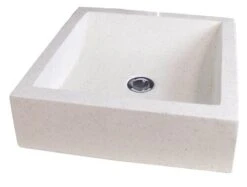 Vasque à Poser Kiara 42 Cm Pierre Blanche